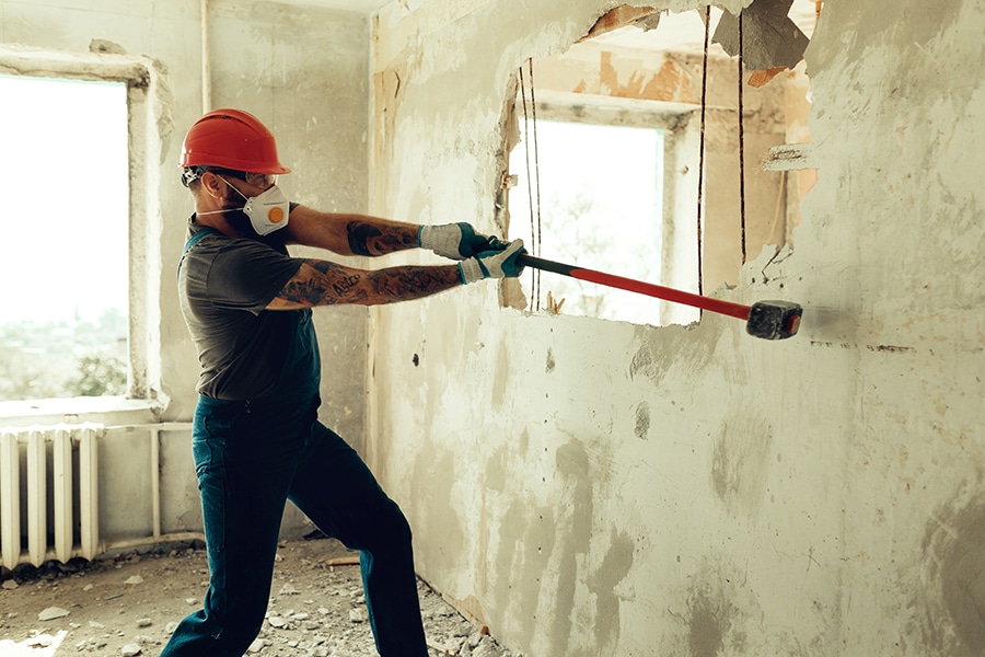 Travaux de démolition